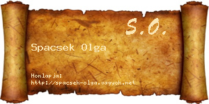 Spacsek Olga névjegykártya